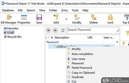 Create password lists with multiple entries - Screenshot of Password Depot