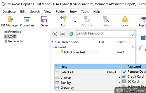 Manage data and resort to handy tools - Screenshot of Password Depot