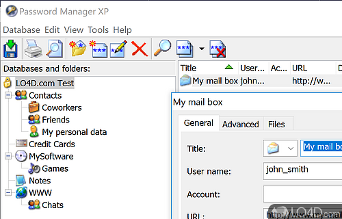 Create a new database - Screenshot of Password Manager XP
