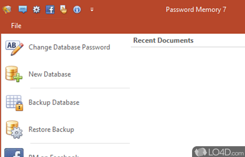 User interface - Screenshot of Password Memory