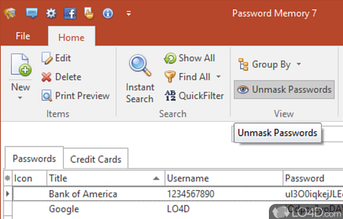 Password Memory screenshot