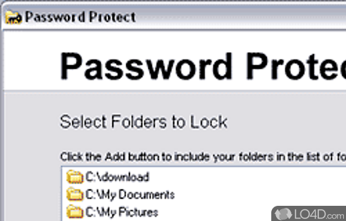 Screenshot of Password Protect - User interface