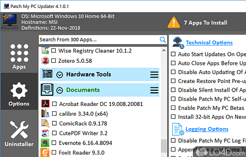 Practical startup manager and uninstaller - Screenshot of Patch My PC