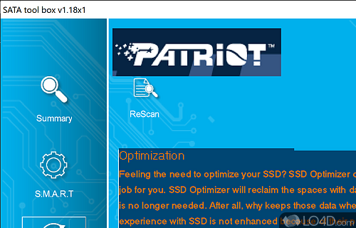 A very specific piece of software - Screenshot of Patriot SATA Toolbox