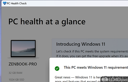 Check for Windows 11 compatibility - Screenshot of PC Health Check
