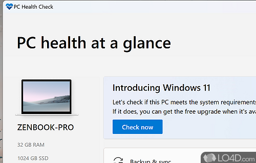 Check if PC is compatible with the soon-to-be-released Windows 11 - Screenshot of PC Health Check