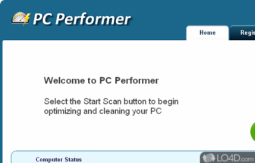 Screenshot of PC Performer - Registry scanner and cleaner