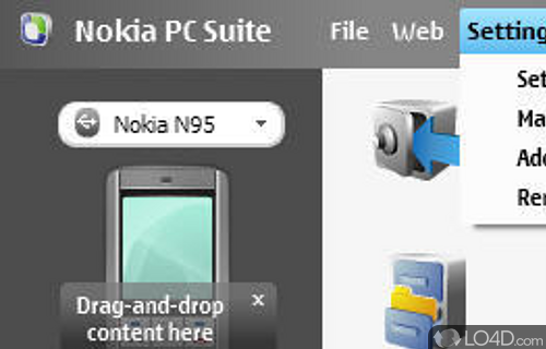 Screenshot of Nokia PC Suite - Rich-featured app that helps you transfer files from mobile phone to computer