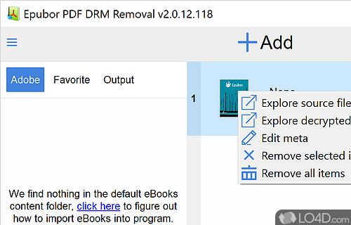 Quickly remove DRM protection from batches of PDF eBooks - Screenshot of PDF DRM Removal