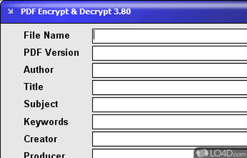 Screenshot of PDF Encrypt and Decrypt - User interface