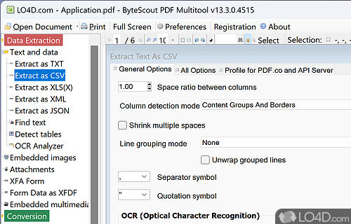 Can convert to several common formats - Screenshot of PDF Multitool