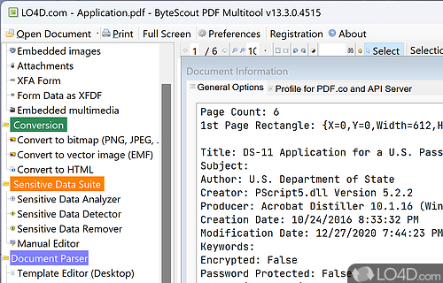 PDF Multitool screenshot