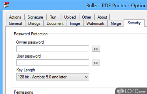 General configuration settings - Screenshot of Bullzip Free PDF Printer