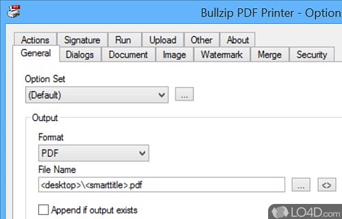 Practical tool that use to generate high quality PDF files in a manner, directly from Windows apps that support printing - Screenshot of Bullzip Free PDF Printer