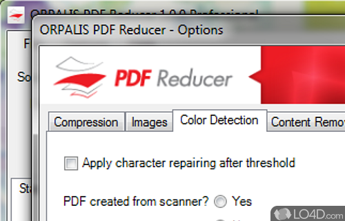Screenshot of PDF Reducer - User interface