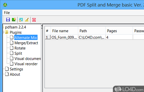 Make importane editing operations with PDFs - Screenshot of PDF Split and Merge Basic