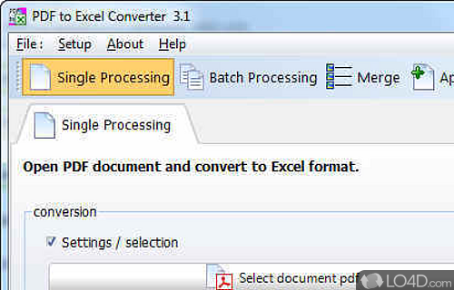 PDF to Excel Converter Screenshot