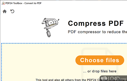 Compress PDF files to reduce the overall filesize to share documents over email - Screenshot of PDF24 Creator