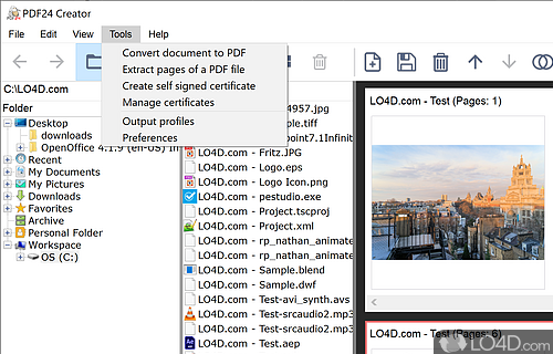Additional Tools - Screenshot of PDF24 Creator