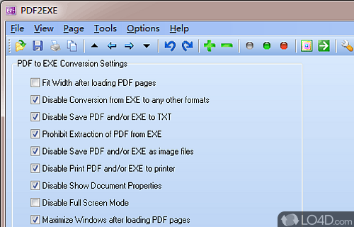 Screenshot of PDF2EXE - Convert PDF items to EXE files, making PDFs readable on any computer without Adobe software