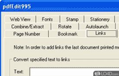 Screenshot of PdfEdit995 - For PDF publishing and editing