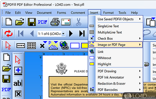 PDF forms - Screenshot of PDFill PDF Editor