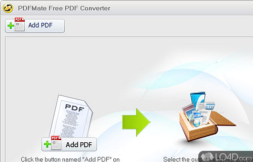 Screenshot of PDFMate Free PDF Converter - Allows users to easily convert a variety of common text