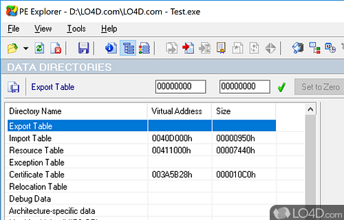 DLL viewer, resource editor, win32 PE disassembler, and dependency scanner - Screenshot of PE Explorer