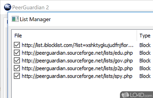 Free IP Blocker for Professionals - Screenshot of PeerGuardian