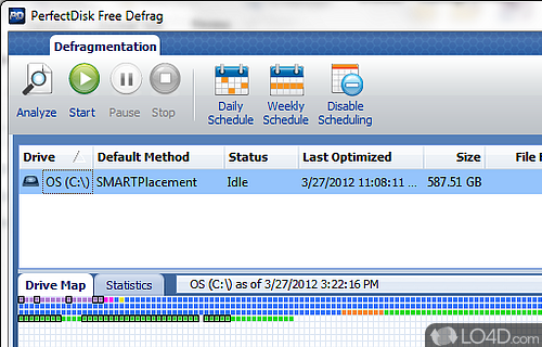Screenshot of PerfectDisk Free - User interface