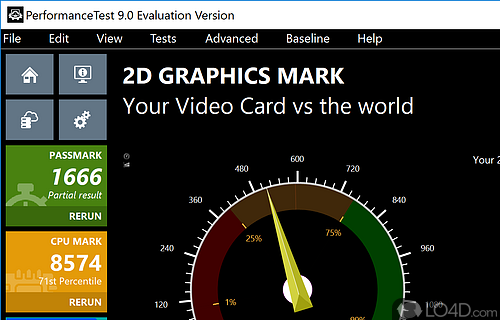 An award winning Windows PC hardware benchmark utility - Screenshot of PerformanceTest