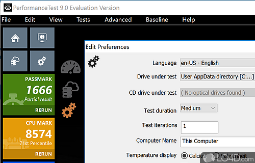 Advanced Disk Testing - Screenshot of PerformanceTest