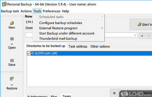 A free app for Windows, by Jürgen Rathlev - Screenshot of Personal Backup