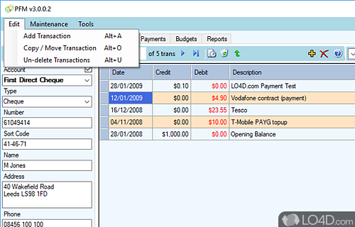 PFM - Personal Finance Manager screenshot