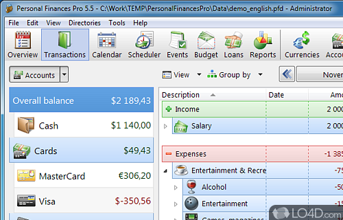 Personal Finances Free Screenshot
