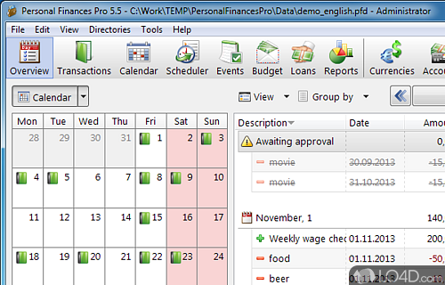 Screenshot of Alzex Finance Free - Structured accounts for easy management