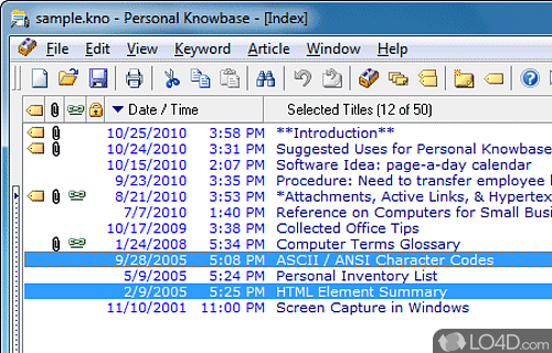 Personal Knowbase Screenshot
