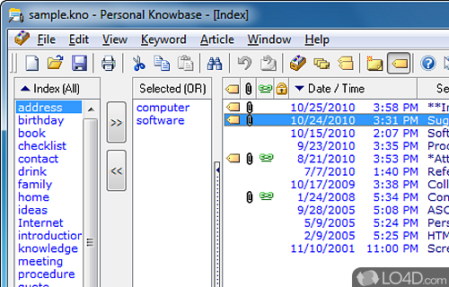 Personal Knowbase Screenshot