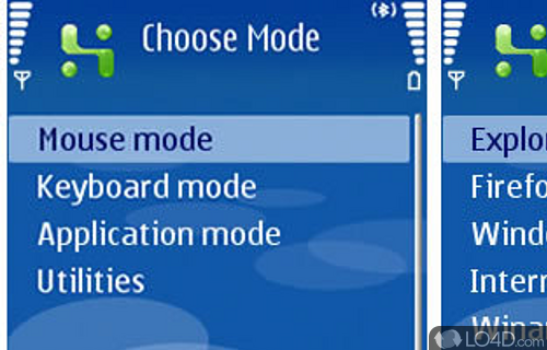 Screenshot of Phone Bluetooth Remote - User interface