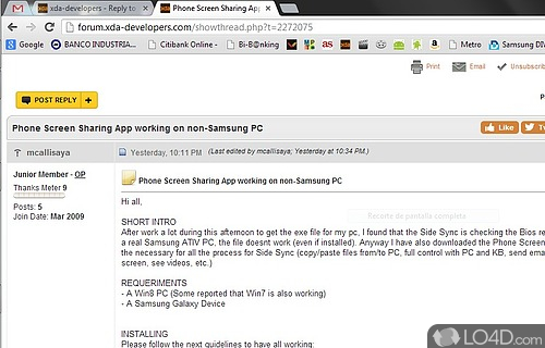 Phone Screen Sharing Screenshot