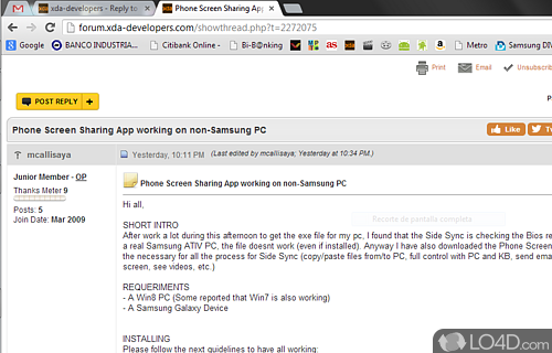 Screenshot of Phone Screen Sharing - User interface
