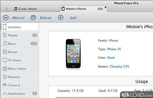 Screenshot of PhoneTrans Pro - Seamlessly transfer file between iDevices and PCs