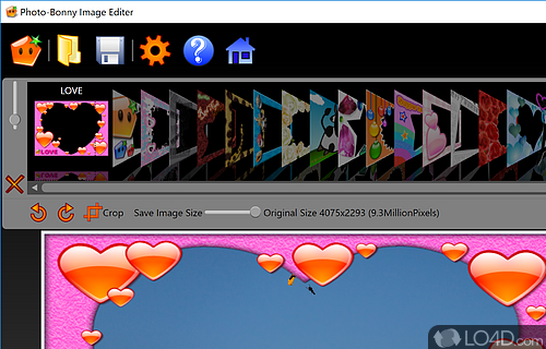 Create fun photo compositions with frames and clipart - Screenshot of Photo-Bonny