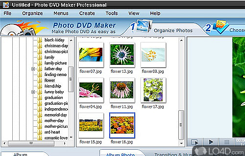 Screenshot of Photo DVD Maker Professional - User interface