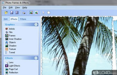 Screenshot of Photo Frames and Effects - User interface