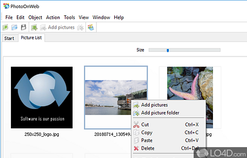 Create and publish photo albums - Screenshot of PhotoOnWeb