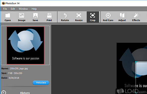 User interface - Screenshot of PhotoSun