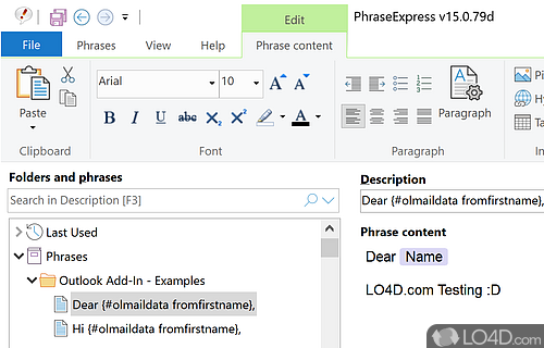 Type faster and effortless using this app that provides text auto-fill capabilities - Screenshot of PhraseExpress