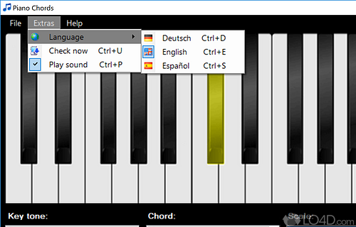 A virtual piano with a complete set of tools - Screenshot of Piano Chords