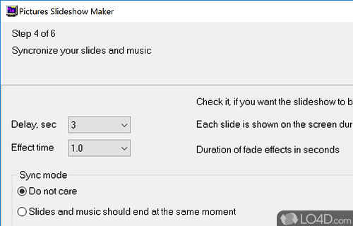 User interface - Screenshot of Pictures Slideshow Maker